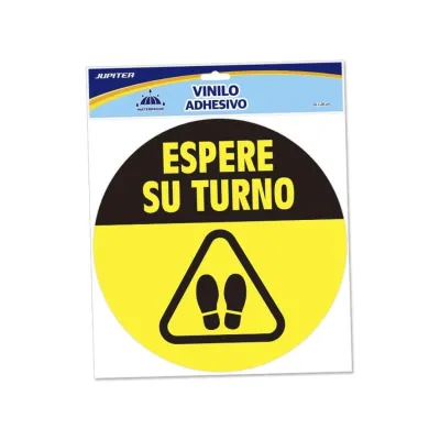 Bismark Vinilo Adhesivo Redondo "Espere Su Turno