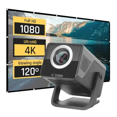 Iggual Pack Proyector 4K + Lona Proyección120"