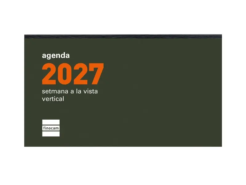 Finocam P199C Recambio Agenda Plana Catalán Anual 2027 Semana Vista Vertical 64x118mm Crema