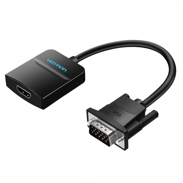 Vention Conversor Vga Macho A Hdmi Hembra - 0.15M - Color Negro