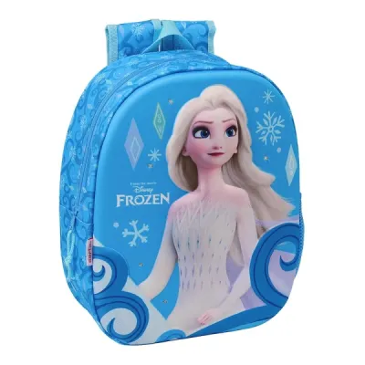 Safta Mochila 3D Frozen con Luces LED, Portabotellas y Hombreras Acolchadas - Azul - 8.64L - 270x100x330mm
