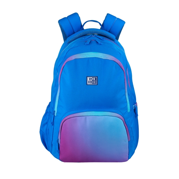 Oxford Gradient Mochila Escolar 25L - 3 Compartimentos Y 11 Bolsillos - Espalda Ergonomica Transpirable - Asas Acolchadas Y Ajustables - Bolsillo Lateral - Color Mystic Blue