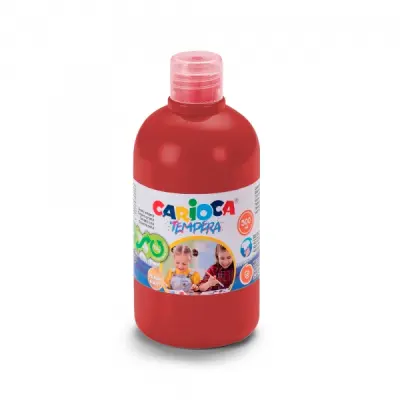 Carioca Botella de Témpera 500ml Color Rojo Superlavable Alta Opacidad