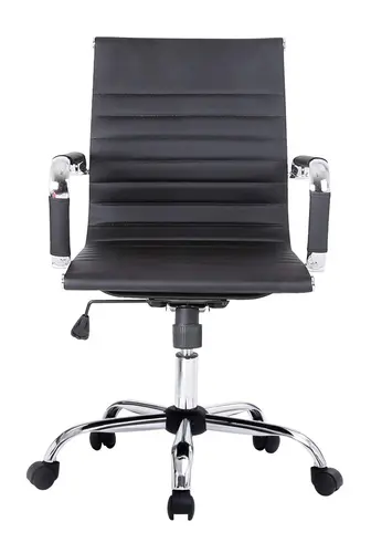 Silla De Oficina Equip Respaldo Medio Color Negro Recubrimiento Pu De Alta Calidad Ergonomica
