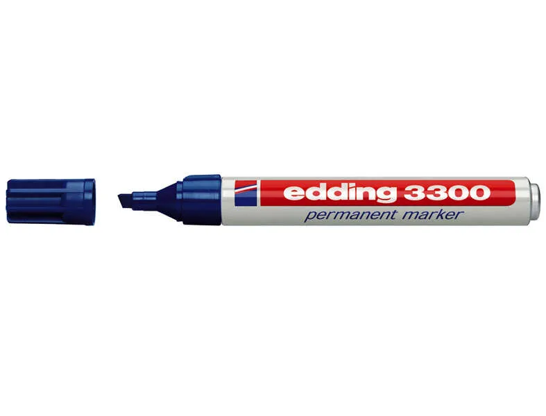 Edding 3300 Rotulador Permanente Punta Biselada Tinta Casi Inodora Azul