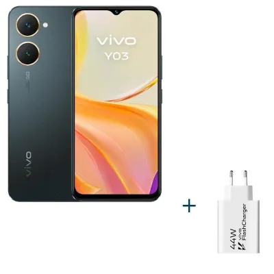 Vivo Y03 6.56" 4Gb(+4) 128Gb Black + Cargador 44W