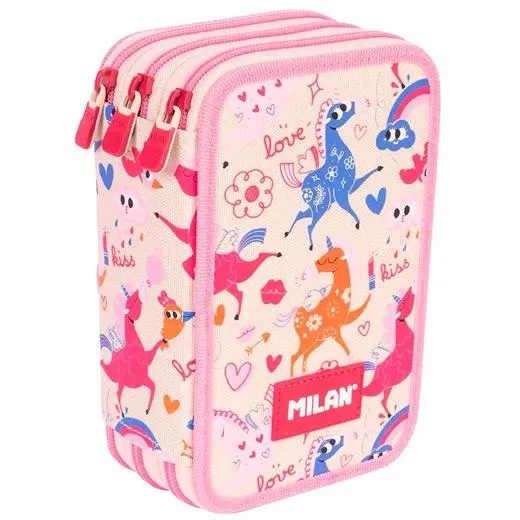 Milan Plumier 3 Pisos Con Contenido Serie Especial Flowicorn Beige