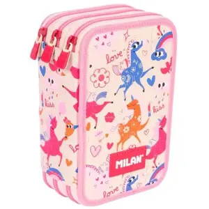 Milan Plumier 3 Pisos Con Contenido Serie Especial Flowicorn Beige