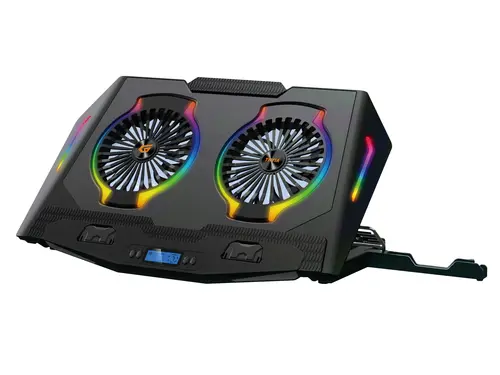 Base De Refrigeracion Para Portatiles Gaming Conceptronic Hasta 17" 2 Ventiladores Luz Rbg