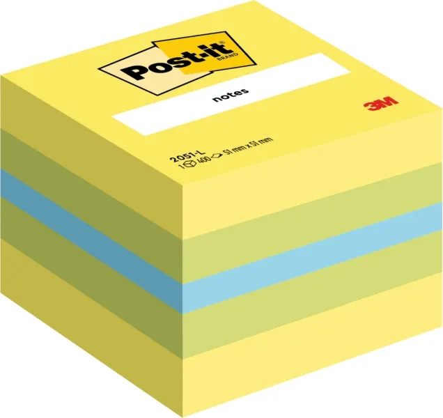 Post-It Notas Adhesivas Colores 51x51mm 400 Hojas Block Limon, Verde, Azul, Amarillo