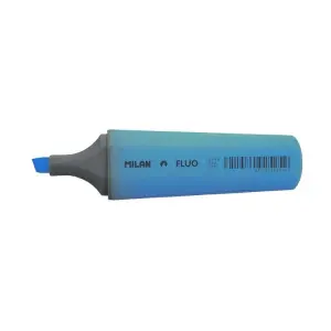 Milan Marcador Fluorescente Azul Punta Biselada Caja Expositora 12 Unidades