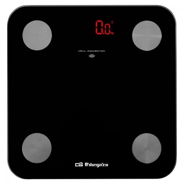 Orbegozo Pb 3000 Bascula Electronica De Baño - Diseño De Cristal - Pantalla Led - Activacion Tactil - Capacidad 180Kg - Indicador De Energia Y Sobrecarga