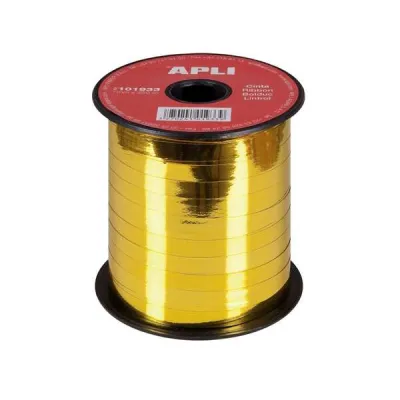 Apli Cinta Para Envolver Regalos 7mm x 250m Acabado Brillante Color Oro