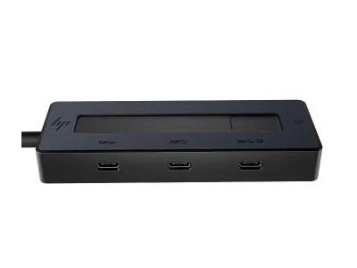 HP Hub Multipuerto 4K USB-C con 4 Puertos 10Gbps y Power Delivery 65W, Negro