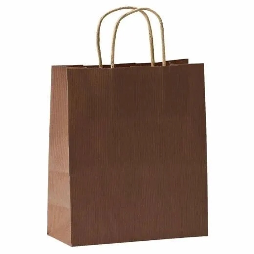 Fama Bolsa De Asa Retorcida 125Gr 26X10X35Cm Papel Marrón Oscuro