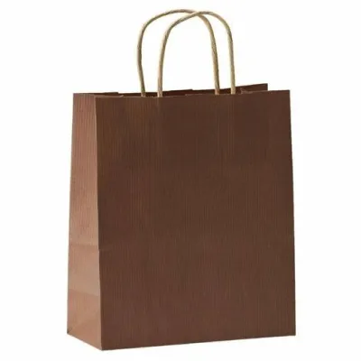 Fama Bolsa de Asa Retorcida 125gr 26x10x35cm Papel Marrón Oscuro