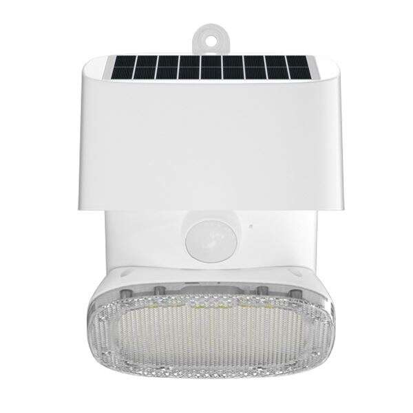 Elbat Foco Solar 2000Lm - Luz Fria 6000K - Regulacion Vertical Y Horizontal - Panel Solar 1W - Ip65 - Color Blanco