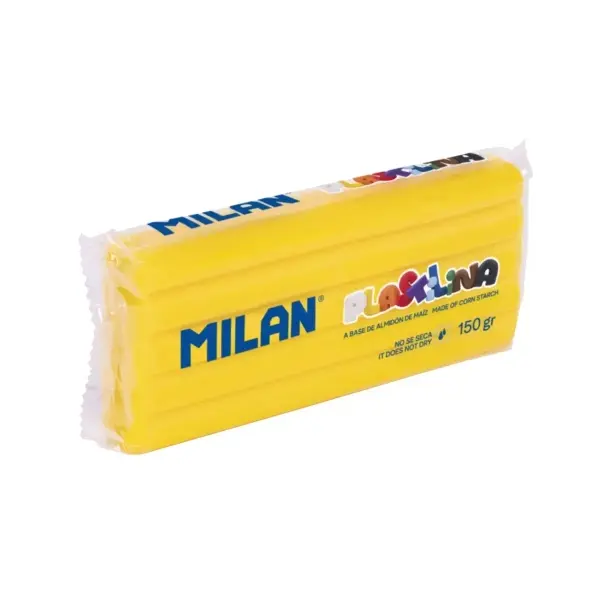 Milan Plastilina de 150gr - Almidón de Maíz - Sin Gluten - Color Amarillo