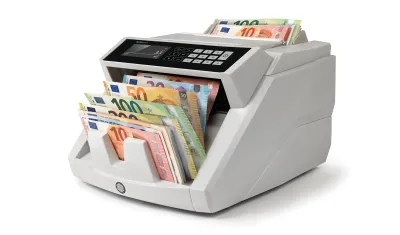 Safescan 2465-S Contadora de Billetes Euro - Capacidad 300 Billetes - 1000 Billetes/Minuto - Detección de Falsos