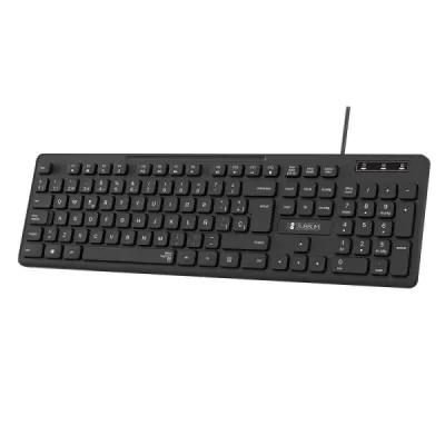 Subblim Teclado Business Slim Silencioso USB - Diseño Ergonómico, Teclas Planas, Color Negro
