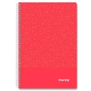 IMPREX Cuaderno Espiral Tapa PP 80H 90gr 4x4 Rojo