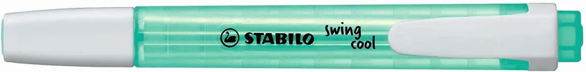 Stabilo Swing Cool Marcador Fluorescente - Cuerpo Plano - Punta Biselada - Trazo Entre 1 Y 4Mm - Tinta Con Base De Agua - Antisecado - Color Turquesa