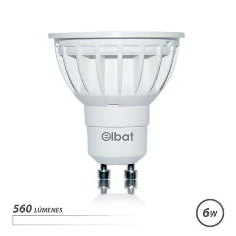 Elbat Bombilla LED GU10 6W 560LM Luz Blanca Ahorro Energético Larga Duración