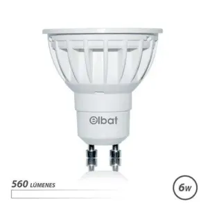 Elbat Bombilla LED GU10 6W 560LM Luz Blanca Ahorro Energético Larga Duración