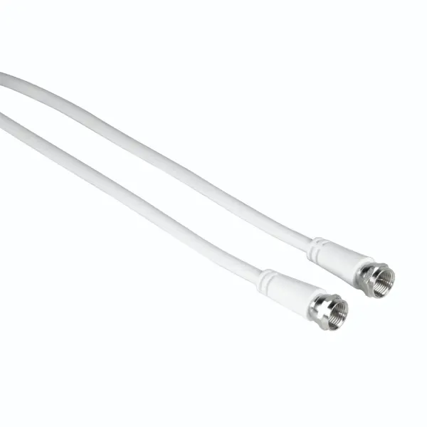 Hama Cable Coaxial de Antena 1.5m Conector F Macho Doble Blindaje 75dB 75Ohm Blanco