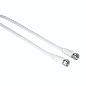 Hama Cable Coaxial de Antena 1.5m Conector F Macho Doble Blindaje 75dB 75Ohm Blanco