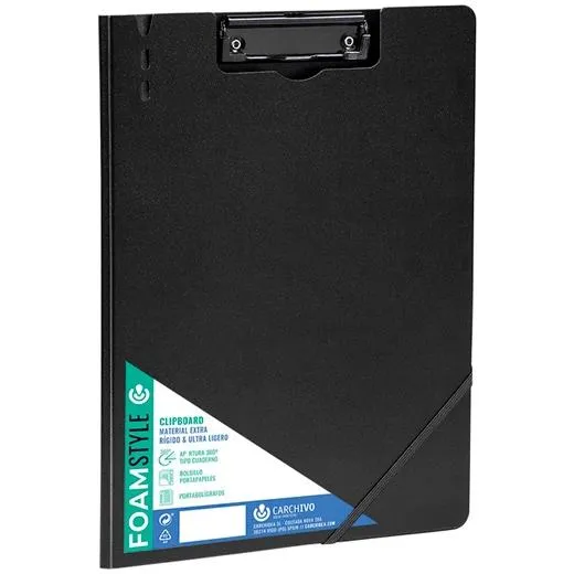Carchivo Carpeta A4 Con Pinza Foam Style Y Goma Negra