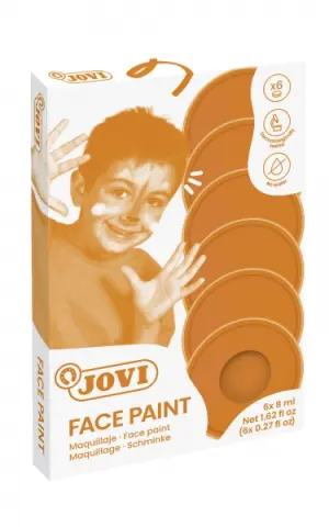 Jovi Estuche de 6 Botes 8ml Maquillaje Crema - Hipoalergenico - Base Grasa - Facil Aplicacion - Gran Cobertura - sin Parabenos - Facil de Retirar - Color Naranja