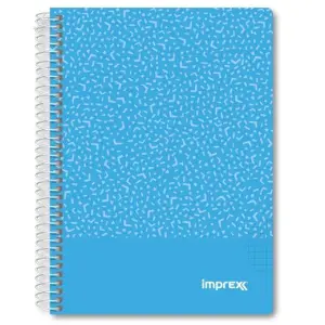 IMPREX Cuaderno Espiral A5 80H 90gr 4x4 Azul