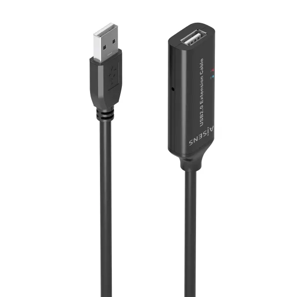 Aisens Cable Usb 2.0 Prolongador Con Amplificador - Tipo A/M-A/H - 10M - Color Negro
