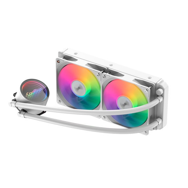 Coolbox Infinite Liquid240 Kit De Refrigeracion Liquida - Argb - Tdp 250W - Compatibilidad Universal - Color Blanco
