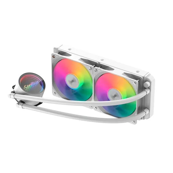 Coolbox Infinite Liquid240 Kit De Refrigeracion Liquida - Argb - Tdp 250W - Compatibilidad Universal - Color Blanco