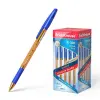 ErichKrause R-301 Bolígrafo de Bola 0.7mm con Grip de Goma, Tinta de Secado Rápido, Naranja Transparente, Capuchón Ventilado, Color Azul
