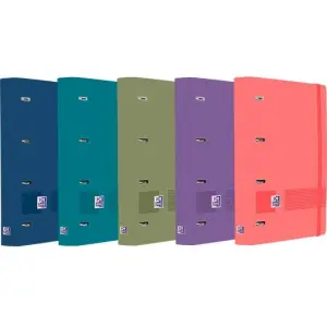 Oxford Carpeta 4 Anillas Europeanbinder Polyfoam con Recambio 100H 5x5 A4+ Colores Surtidos