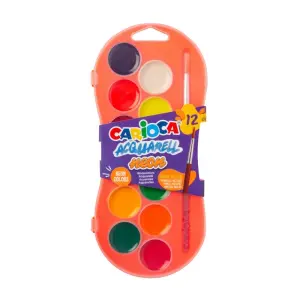 Carioca Acuarelas Neon en Pastillas de Ø 30mm - Pack de 12 Colores Brillantes