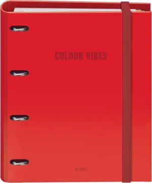 Dohe Colour Vibes Carpeta 4 Anillas Mixtas 35mm A4 con 100 Hojas Cuadricula 5mm Rojo