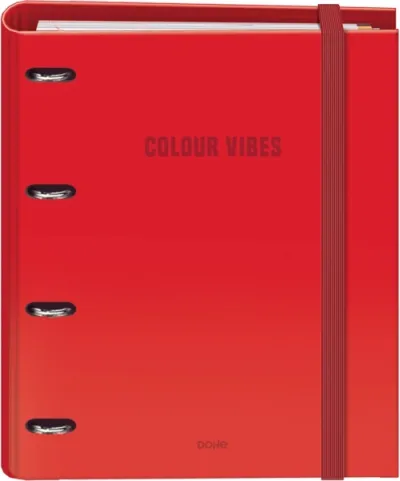 Dohe Colour Vibes Carpeta 4 Anillas Mixtas 35mm A4 con 100 Hojas Cuadricula 5mm Rojo