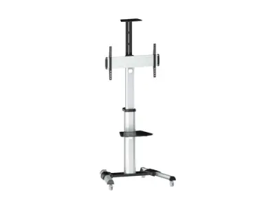 EQUIP Soporte De Suelo Con Ruedas Para Pantalla De 37" A 70", Fijo, Rotación 90º, Aluminio, VESA 600x400, Hasta 50Kg