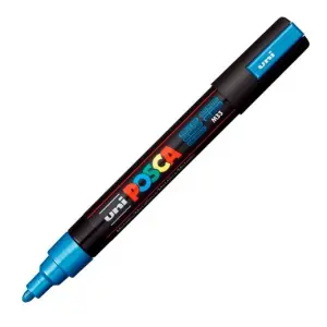 Posca Marcador PC-5M No Permanente Punta Forma De Bala 1,8 - 2,5 Mm Azul Metálico