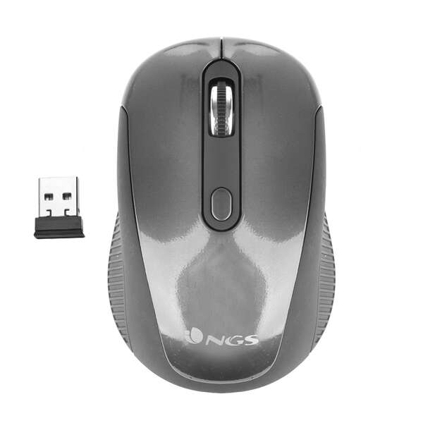 Ngs Haze Raton Inalambrico Usb 1600Dpi - 3 Botones - Uso Ambidiestro - Color Gris/Negro