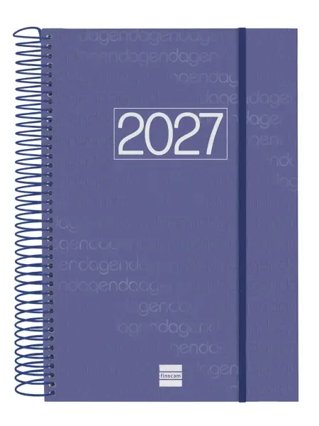 Finocam Agenda Anual 2027 Espiral E11 1 Día por Página 165x242mm Azul
