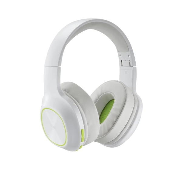 Hama Spirit Calypso Ii Auriculares Con Microfono Omnidireccional - Bluetooth - Diadema Ajustable - Rango 10M - Plegable - Asistente De Voz - Carga Por Usb-C - Color Blanco Y Verde
