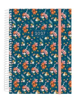 Finocam Agenda Anual 2027 Flora - 1 Día por Página - E10 - 155x212mm - Espiral