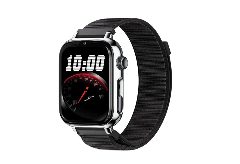 Savefamily Reloj Inteligente Smartwatch Infantil Savewatch Plus 2 - Pantalla Amoled - Carcasa Plateada - Correa Tela Negra