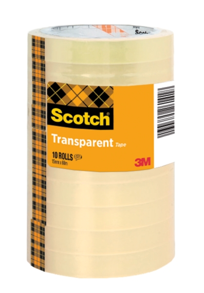 Scotch Pack De 10 Cintas Adhesivas - 15Mm X 66M - Color Transparente