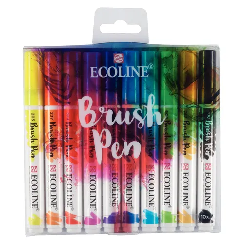 Talens Ecoline Rotuladores Brush Pen Punta Pincel C/Surtidos Estuche 10 Ud